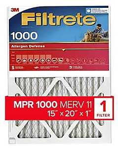 Filtrete 9806-4 Air Filter, 20 in L, 15 in W, 11 MERV, 1000 MPR, Polypropylene Frame, Pack of 4