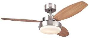 Westinghouse Alloy Series 7221600 Ceiling Fan, Beech/Wengue Blade, 42 in Sweep, MDF Blade, With Lights: Yes
