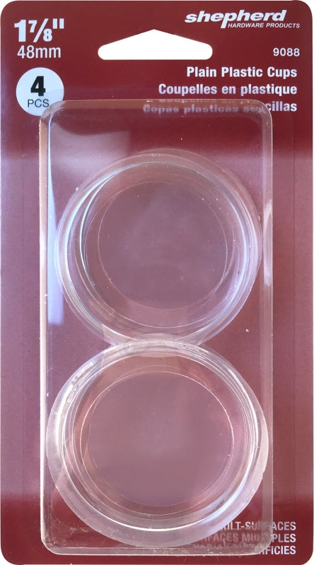 Shepherd Hardware 9088 Caster Cup, Round, 1-7/8 in Dimensions, Plastic, 4/PK, Pack of 6
