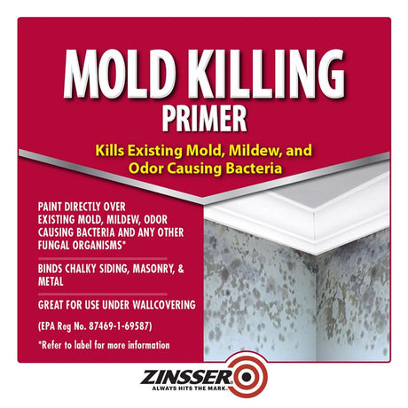Zinsser White Water-Based Acrylic Mold Killing Primer 1 gal, Pack of 2
