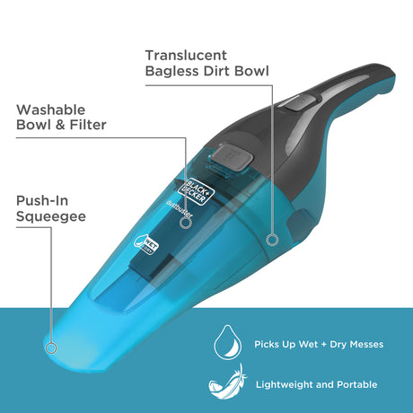 Black+Decker 0.1 gal Cordless Hand Vacuum 7.2 V