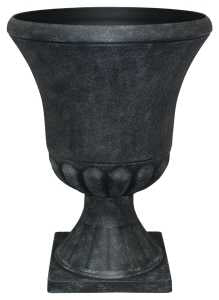 Southern Patio EB-029816 Winston Urn, 21 in H, 16 in W, 16 in D, Resin/Stone Composite, Weathered Black