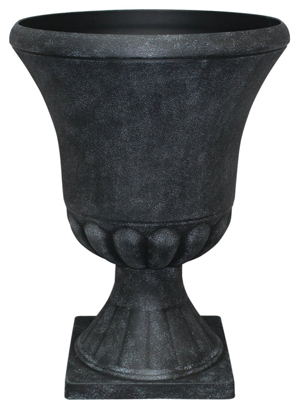 Southern Patio EB-029816 Winston Urn, 21 in H, 16 in W, 16 in D, Resin/Stone Composite, Weathered Black
