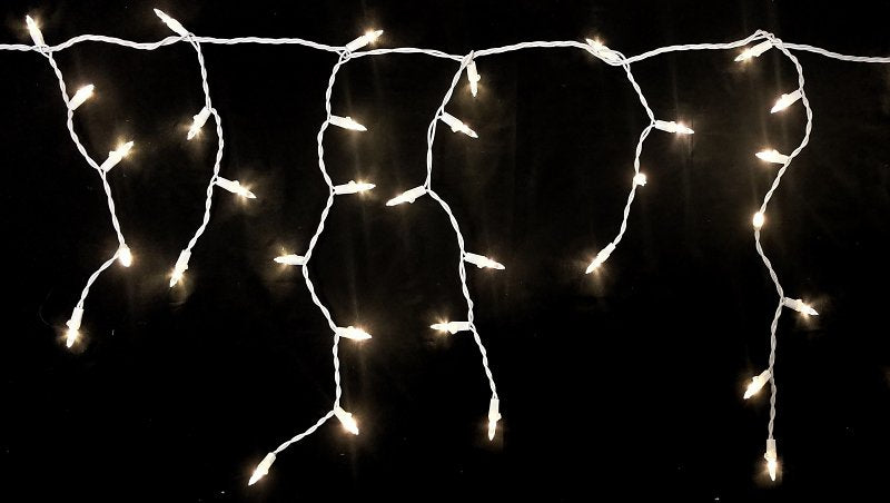 Hometown Holidays 06308 Icicle Light Set, 24 W, 300-Lamp, LED Lamp, Warm White Light, 5000 hr Average Life, 30.1 ft L