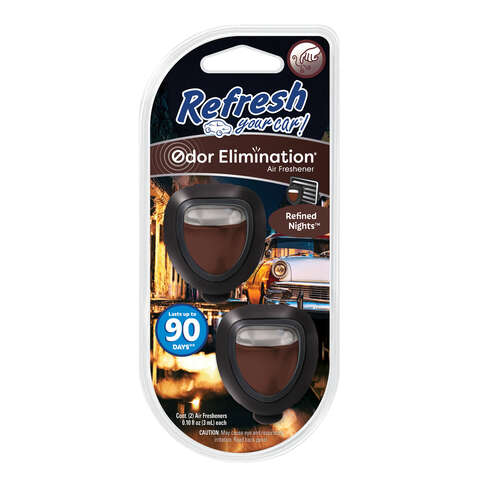 Refresh Your Car! Refined Nights Black/Brown Air Refresheners 2 pk, Pack of 4