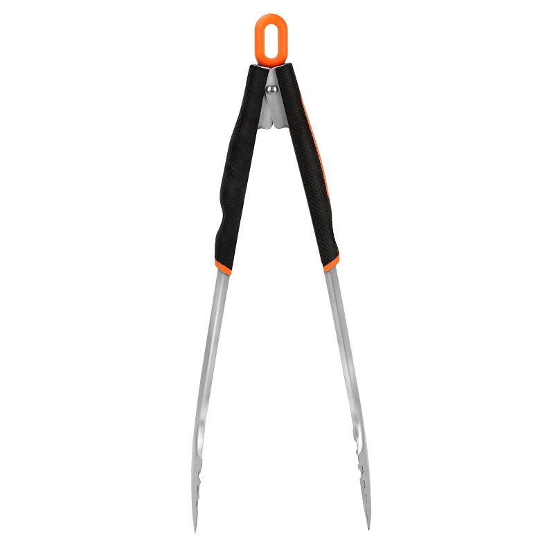 Mr. BAR-B-Q 02961Y Locking Grill Tongs, Stainless Steel, Plastic/TPR Handle
