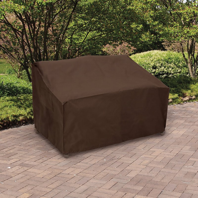 Mr. BAR-B-Q 07832BBGD Premium Loveseat Cover, 60 in L, 35 in W, 32 in H, Polyethylene, Brown