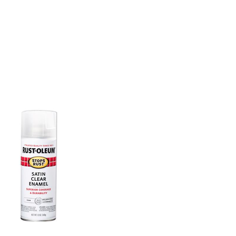 Rust-Oleum Stops Rust Satin Clear Spray Paint 12 oz, Pack of 6