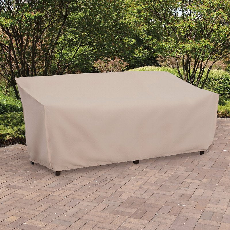 Mr. BAR-B-Q 07840BBGD Sofa Cover, 86 in L, 35-1/2 in W, 39 in H, Polyester, Taupe, For: 86 in Sofas
