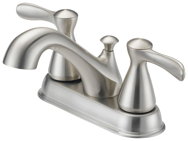 Boston Harbor F51B0010NP Lavatory Faucet, 1.2 gpm, 2-Handle, 3-Faucet Hole, Metal/Plastic, Brushed Nickel