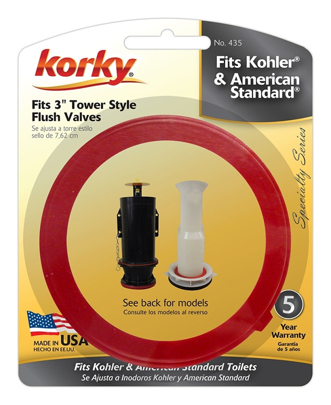 Korky 435BP Valve Seal Kit, Chlorazone Rubber, Red