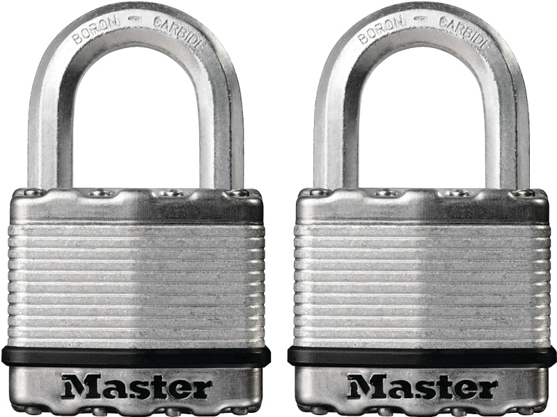 Master Lock Magnum Series M5BLCTHC Padlock, Alike Key, 3/8 in Dia Shackle, Boron Carbide Shackle, Steel Body