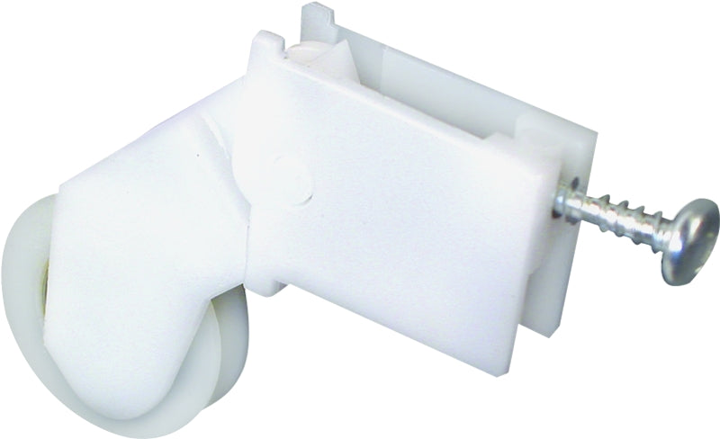 Prime-Line B 645 Roller Assembly, 1 in Dia Roller, 1/4 in W Roller, Nylon, White, 2-Roller