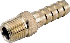 Anderson Metals 129 Series 757001-0808 Hose Adapter, 1/2 in, Barb, 1/2 in, MPT, Brass