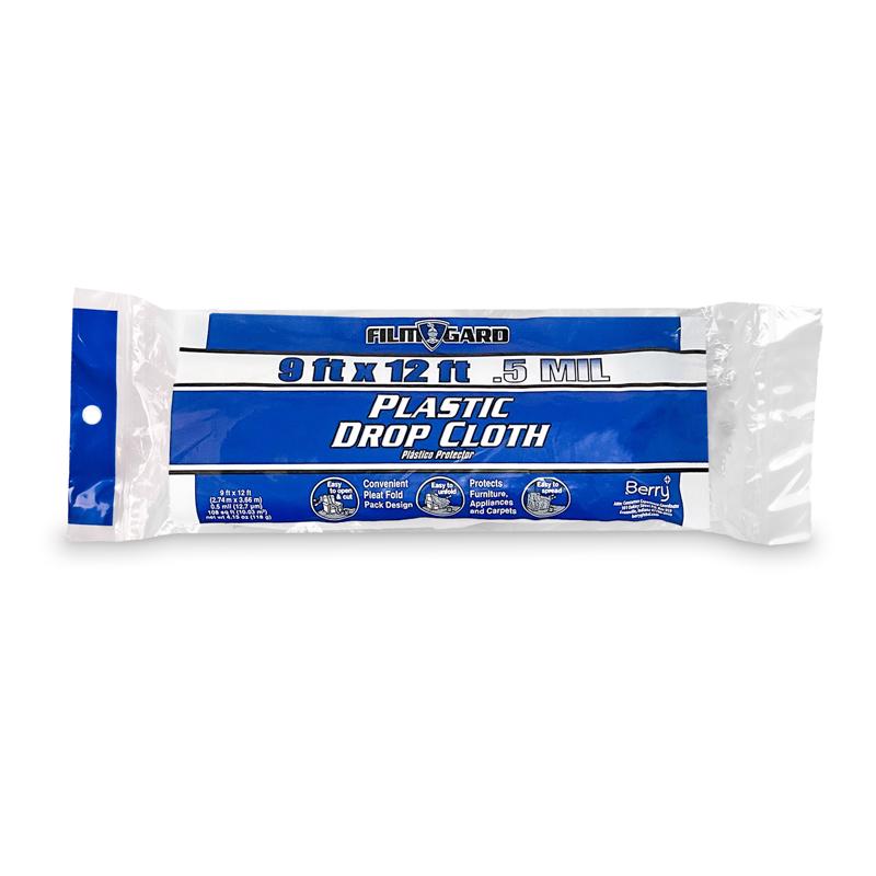 Film-Gard 9 ft. W X 12 ft. L X 0.5 mil Plastic Drop Cloth 1 pk