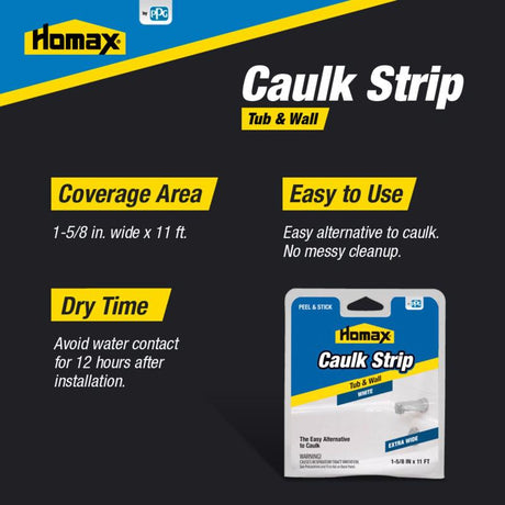 Homax White Silicone Caulk Strips 7/8 in. x 16 ft., Pack of 4