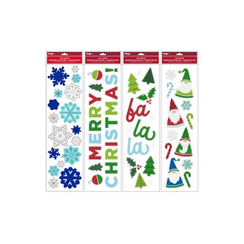 IG Design Multicolored Christmas Window Clings 3 in., Pack of 24