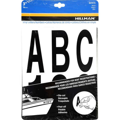 HILLMAN 3 in. Black Vinyl Self-Adhesive Letter and Number Set 0-9, A-Z 100 pc, Pack of 6
