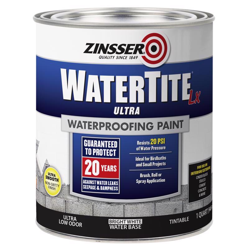 Zinsser WaterTite Bright White Smooth Water-Based Acrylic Copolymer Waterproofing Paint 1 qt