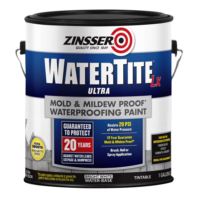 Zinsser WaterTite White Smooth Waterproofing Paint 1 gal, Pack of 2