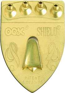 OOK 55007 Shield Hanger, 100 lb, Steel, Brass, Gold