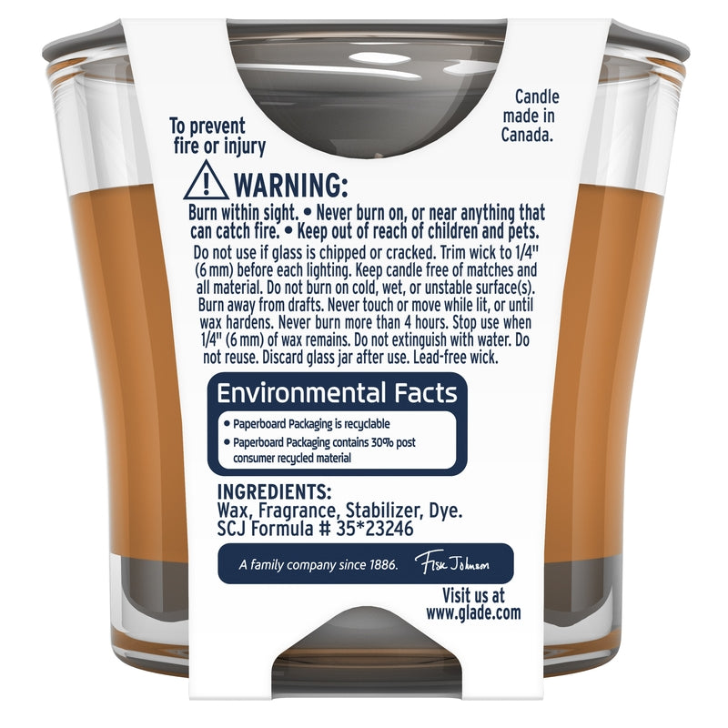 Glade Brown Cashmere Woods Scent Jar Air Freshener Candle, Pack of 6