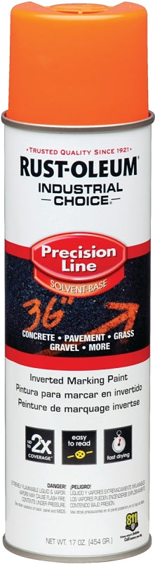 Industrial Choice 203027 Inverted Marking Spray Paint, Semi-Gloss, Fluorescent Orange, 17 oz Can