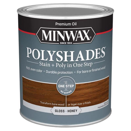 Minwax PolyShades Semi-Transparent Gloss Honey Oil-Based Stain/Polyurethane Finish 1 qt, Pack of 4