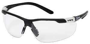 Safety Works SWX00255 Safety Glasses, Clear Lens, Black Frame, Anti-Fog Lens, Width Adjustable, Semi-Rimless Frame