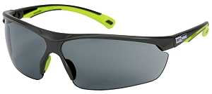 Safety Works SWX00257 Safety Glasses, Gray Lens, Gray/Green Frame, Anti-Fog Lens, Angle-Adjustable, Semi-Rimless Frame
