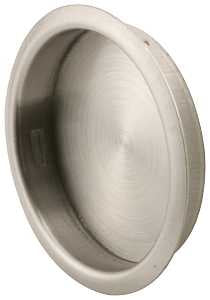 Prime-Line N 7203 Door Pull, 1-3/4 in Dia, 5/16 in D, Steel, Satin Nickel