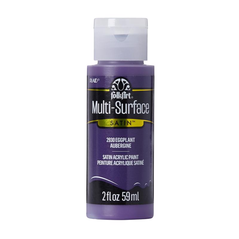 Plaid FolkArt Satin Eggplant Hobby Paint 2 oz, Pack of 3