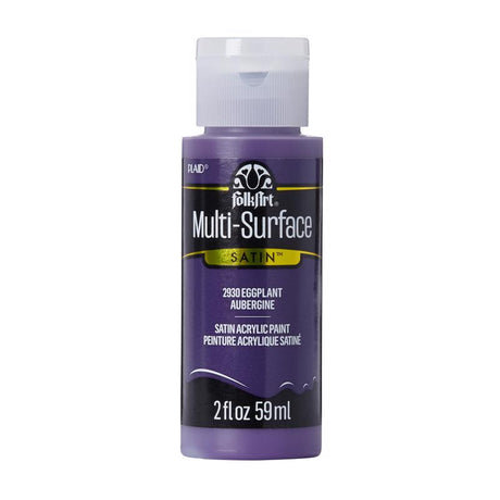 Plaid FolkArt Satin Eggplant Hobby Paint 2 oz, Pack of 3