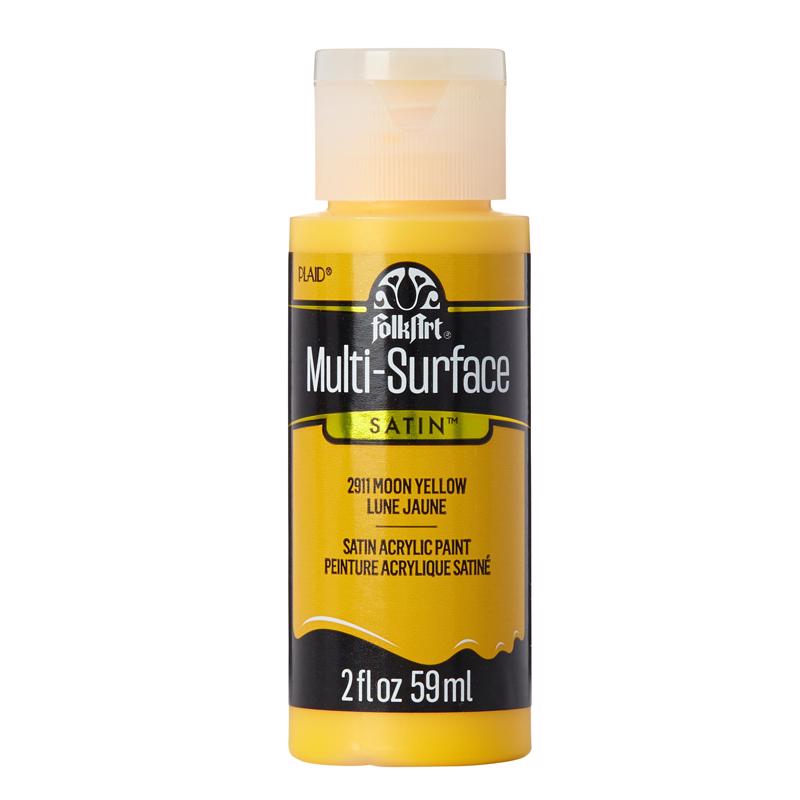 Plaid FolkArt Satin Moon Yellow Hobby Paint 2 oz, Pack of 3