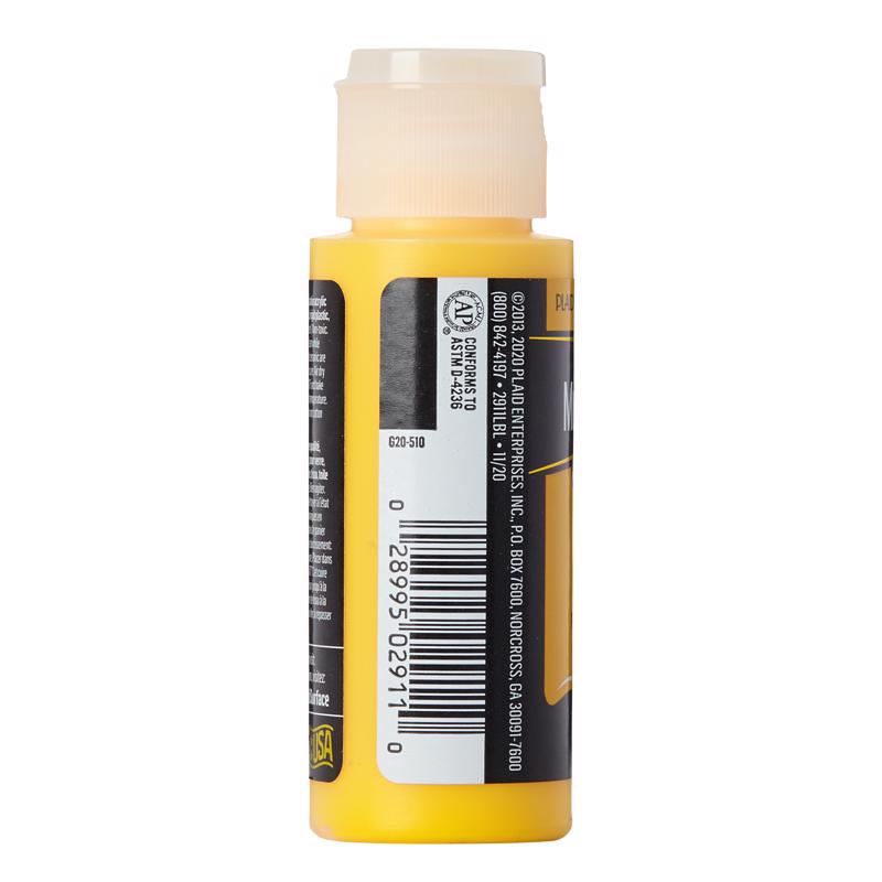 Plaid FolkArt Satin Moon Yellow Hobby Paint 2 oz, Pack of 3