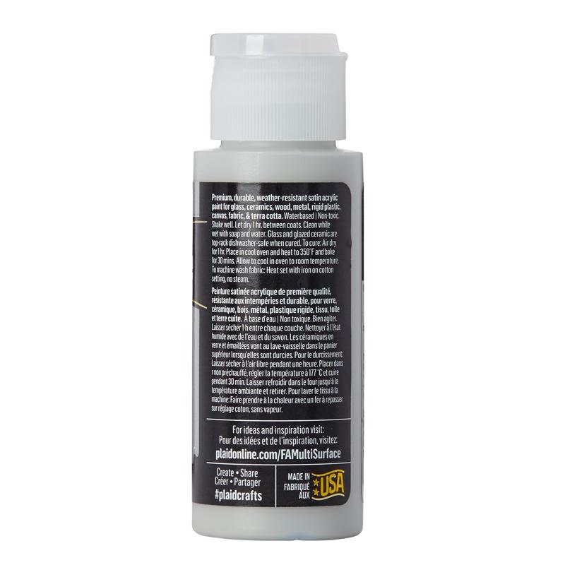 Plaid FolkArt Satin Steel Gray Hobby Paint 2 oz, Pack of 3