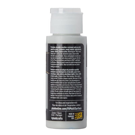 Plaid FolkArt Satin Steel Gray Hobby Paint 2 oz, Pack of 3