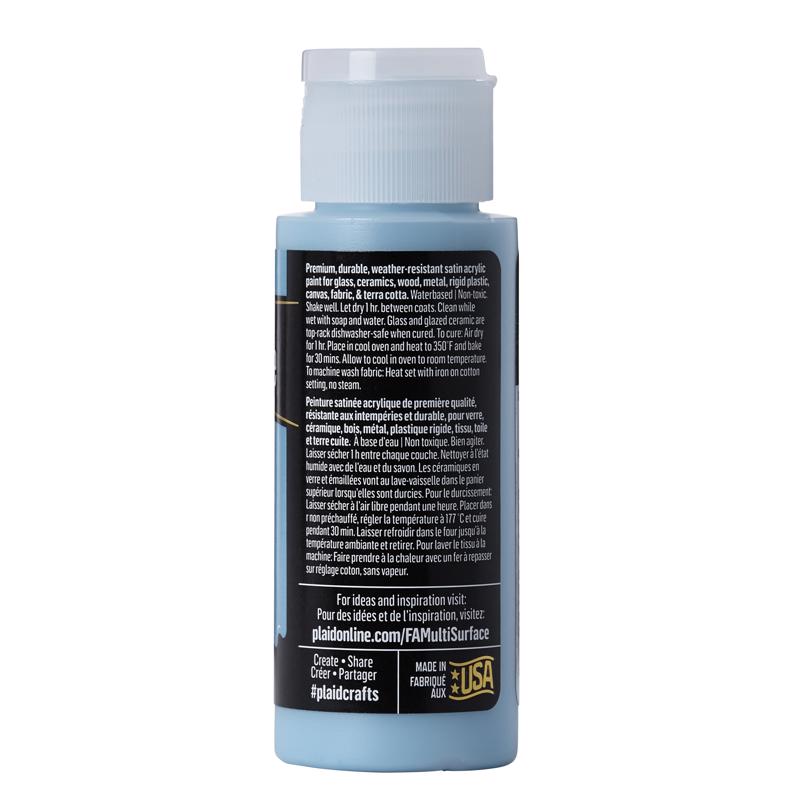 Plaid FolkArt Satin Deep Ocean Blue Hobby Paint 2 oz, Pack of 3