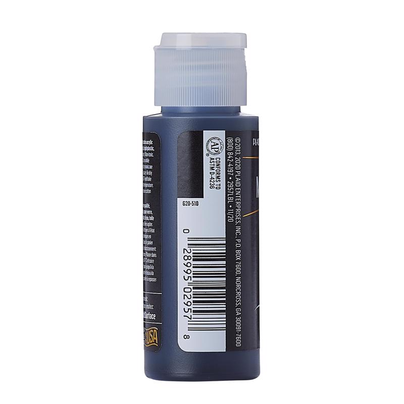 Plaid FolkArt Satin Pure Black Hobby Paint 2 oz, Pack of 3