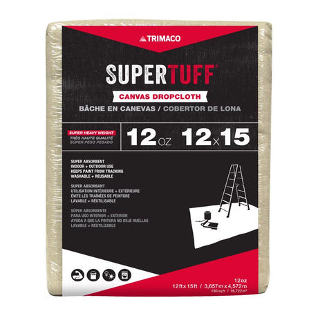 Trimaco SuperTuff 12 ft. W X 15 ft. L 12 oz Canvas Drop Cloth 1 pk