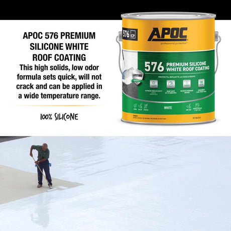 APOC Gloss Bright White Silicone Roof Coating 1 gal, Pack of 4