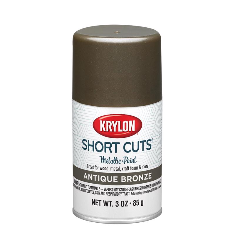 Krylon Short Cuts Metallic Antique Bronze Spray Paint 3 oz, Pack of 6