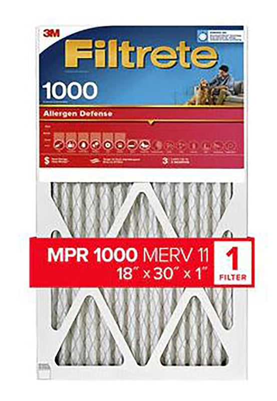 Filtrete AL28-4 Air Filter, 18 in L, 30 in W, 11 MERV, 1000 MPR, Polypropylene Frame, Pack of 4