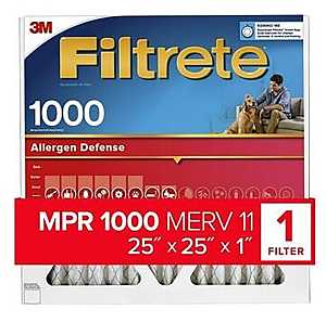 Filtrete AL15-4 Air Filter, 25 in L, 25 in W, 11 MERV, 1000 MPR, Polypropylene Frame, Pack of 4