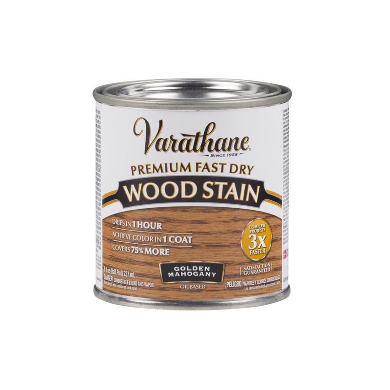Varathane Premium Golden Mahogany Oil-Based Fast Dry Wood Stain 1/2 pt, Pack of 4