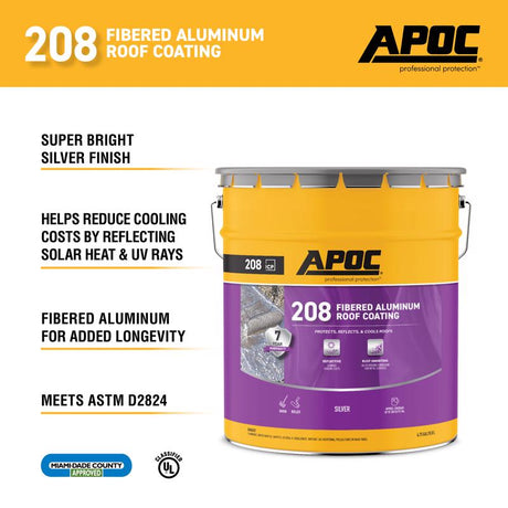 APOC High-Gloss Silver Fibered Aluminum Roof Coating 5 gal