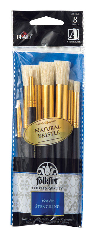 Plaid FolkArt Round Stencil Paint Brush, Pack of 3