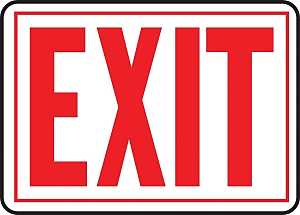 Hy-Ko SS-2W Sign, Exit, Red Legend, Aluminum, 14 in W x 9-1/4 in H Dimensions, Pack of 12