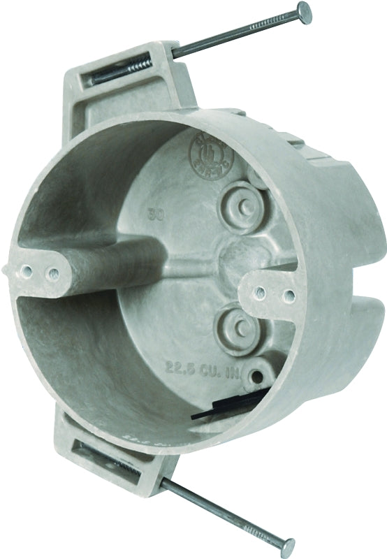 fiberglassBOX 9351-NK Ceiling Box, Nail Mounting, 4 in W, 4 in D, 2-7/16 in H, Thermoset Fiberglass, Beige/Tan