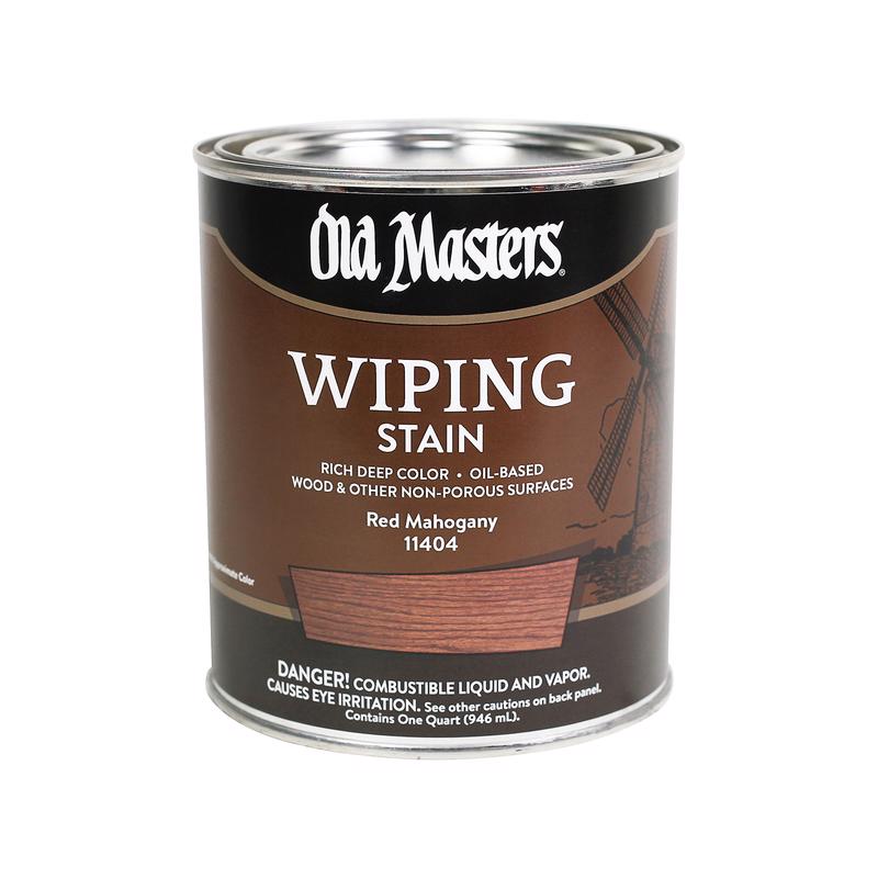 Old Masters Semi-Transparent Red Mahogany Oil-Based Wiping Stain 1 qt, Pack of 4